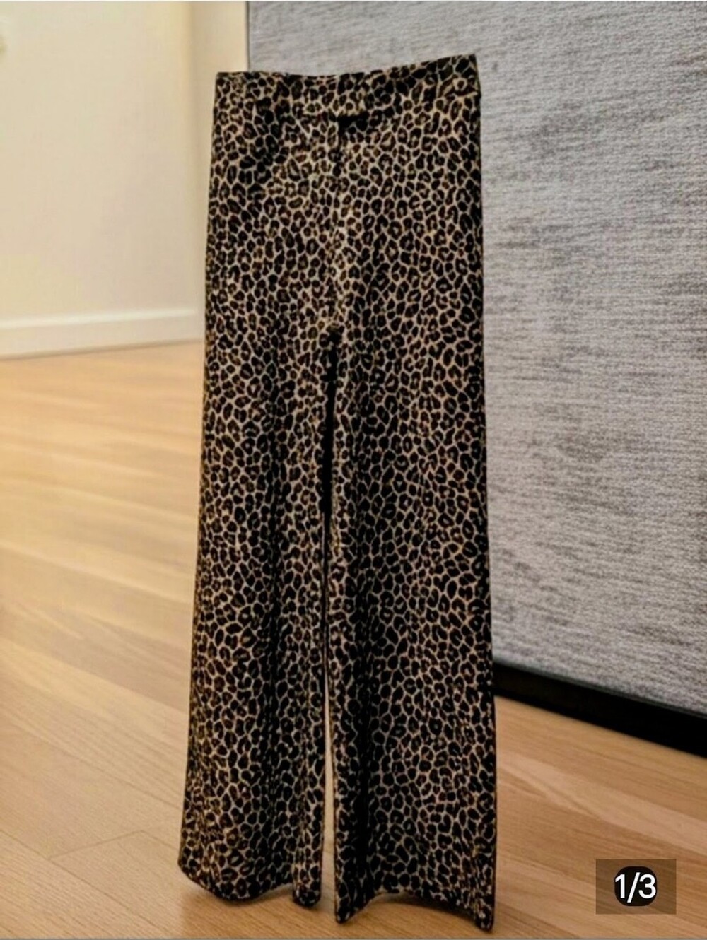 Leopard Wide-Leg Pants - Brown/Black